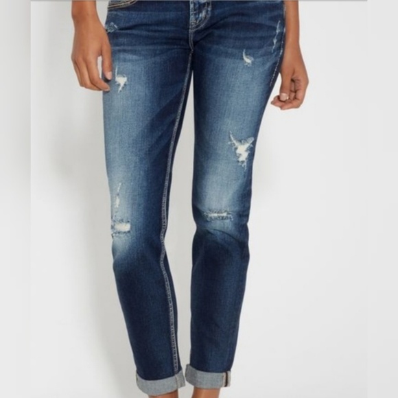 silver boyfriend jeans